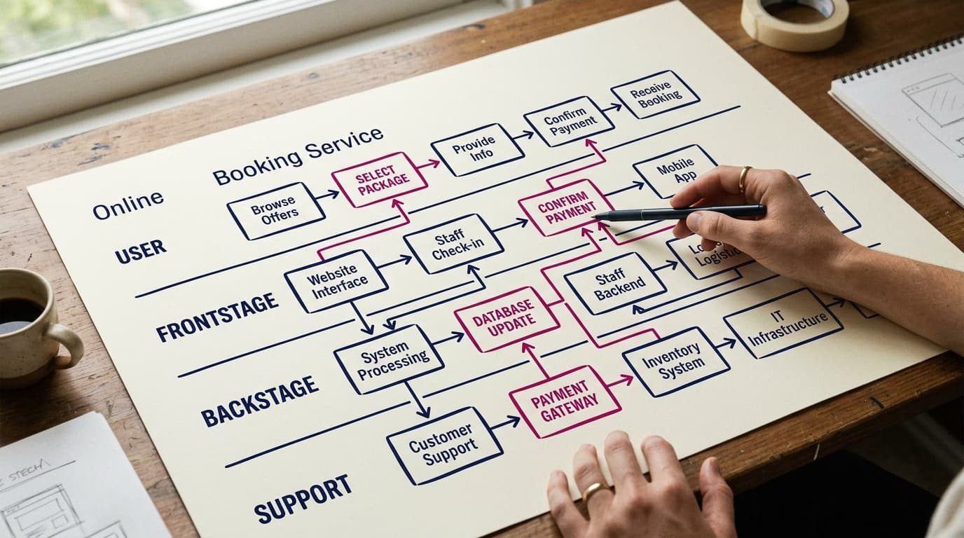 Service Blueprint: Guía práctica con ejemplos